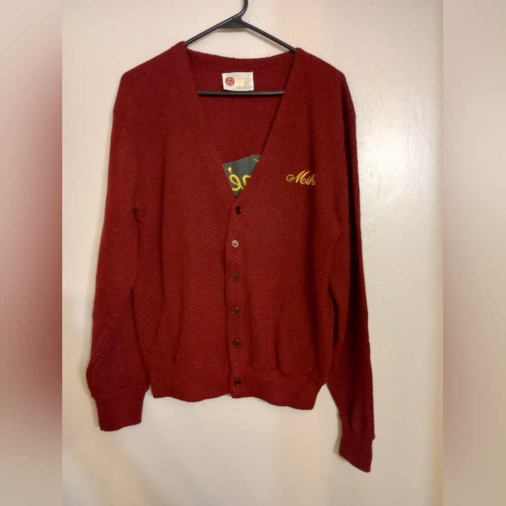 Kings Road And Sears Vintage 70's Men's Cardigan With Embroidered Names